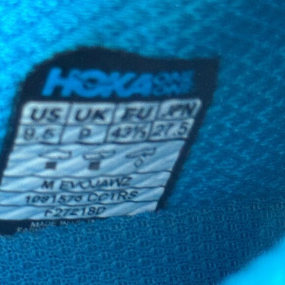 Hoka One One Evo Jawz Vibram Trail Running Shoes Size 9.5 M Blue & Yellow - Picture 8 of 14